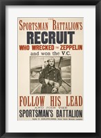 Framed Sportsman Battalion's Recruit Poster