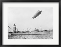 Framed U.S.S. Patoka and Shenandoah Blimp Overhead