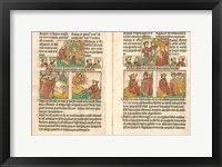 Framed Spread from the Biblia Pauperum printed by Albrecht Pfister
