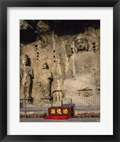 Buddha Statue in a Cave, Longmen Caves, Luoyang, China Vertical Framed Print