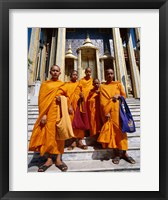 Framed Group of monks, Wat Phra Kaeo Temple of the Emerald Buddha, Bangkok, Thailand