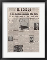 Framed Italian Front Page about the Titanic Disaster