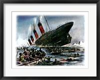 Titanic Sinking Framed Print