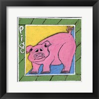 Whimsical Pig Framed Print