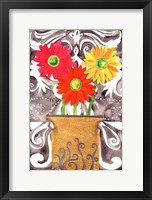 Framed 3 Tin Flowers