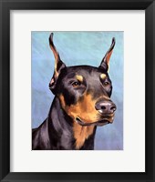 Framed Dog Portrait-Dobie