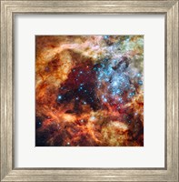 Framed Hubble Space Telescope image of the R136 Super Star Cluster