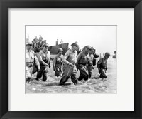 Framed Gen. Douglas MacArthur Wades Ashore During Initial Landings at Leyte, Philippine Islands