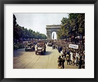 Framed Crowds of French Patriots Line the Champs Elysees