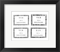 Framed Labels of Chateauneuf du Pape