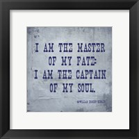 I Am The Master Of My Fate: I Am The Captain Of My Soul, Invictus Framed Print