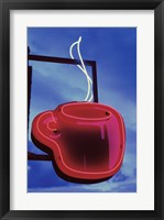 Framed Neon Coffee Cup Sign