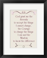 Framed Serenity Prayer quote