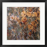 Framed Amber Poppy Field I