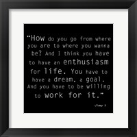 Framed Enthusiasm for Life, Jimmy V Quote