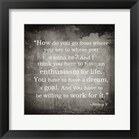 Enthusiasm Jimmy V Quote Framed Print