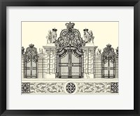 Framed B&W Grand Garden Gate I