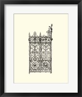 Framed B&W Wrought Iron Gate V