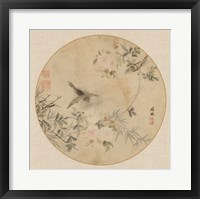 Framed Oriental Bird Silk II