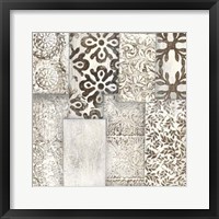 Neutral Patterned Patchwork I Framed Print