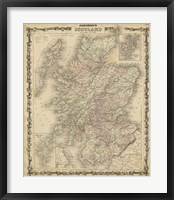 Framed Johnson's Map of Scotland