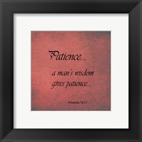 Framed Patience Proverbs 19:11