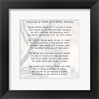 Framed Stopping By Woods On A Snowy Evening - Robert Frost