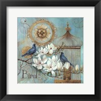 Framed Blue Birds and Magnolia