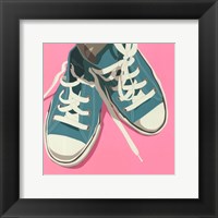 Framed Lowtops (blue on pink)