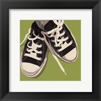Lowtops (black on green) Framed Print