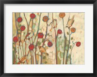 Framed Five Little Birds Playing Amongst the Poppies