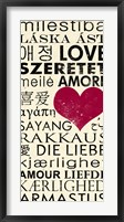 Framed Love Around the World with Red Boarder