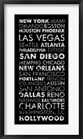 Framed USA Cities Black