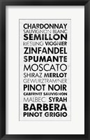 Framed Wine List I