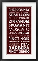 Framed Wine List III