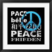 Framed 'Blue Peace Square II' border=