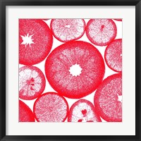 Red Lemon Slices Framed Print