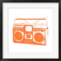 Framed Orange Boom Box