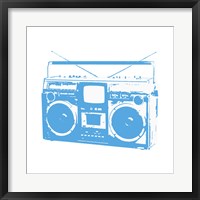 Blue Boom Box Framed Print