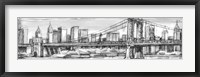 Framed Pen & Ink Cityscape I