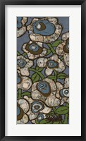 Blue Batik Flowers II Framed Print