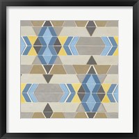 Blue and Yellow Geometry II Framed Print
