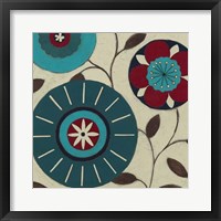 Blue Blossom Fresco IV Framed Print