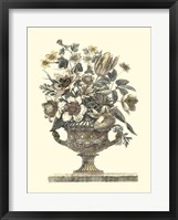 Framed Flowers in an Urn I (Sepia)