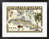 Framed Tropical Map of Cuba
