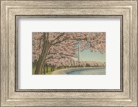 Framed Wash. Monument & Cherry Blossoms