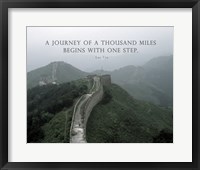 Framed Journey Of A Thousand Miles Quote