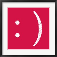 Red Smiley Framed Print