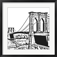 Framed Black Brooklyn Bridge