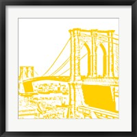 Framed Yellow Brooklyn Bridge